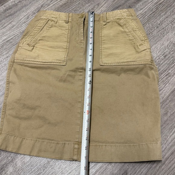 J.Crew City Fit Khaki Utility Skirt Size 12 Tan Cotton Blend Stretch 77388 - Picture 5 of 9